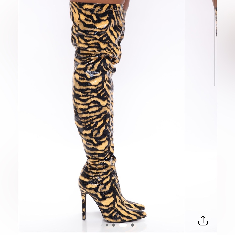 Women's Over-the-Knee Boots - Orange Combo